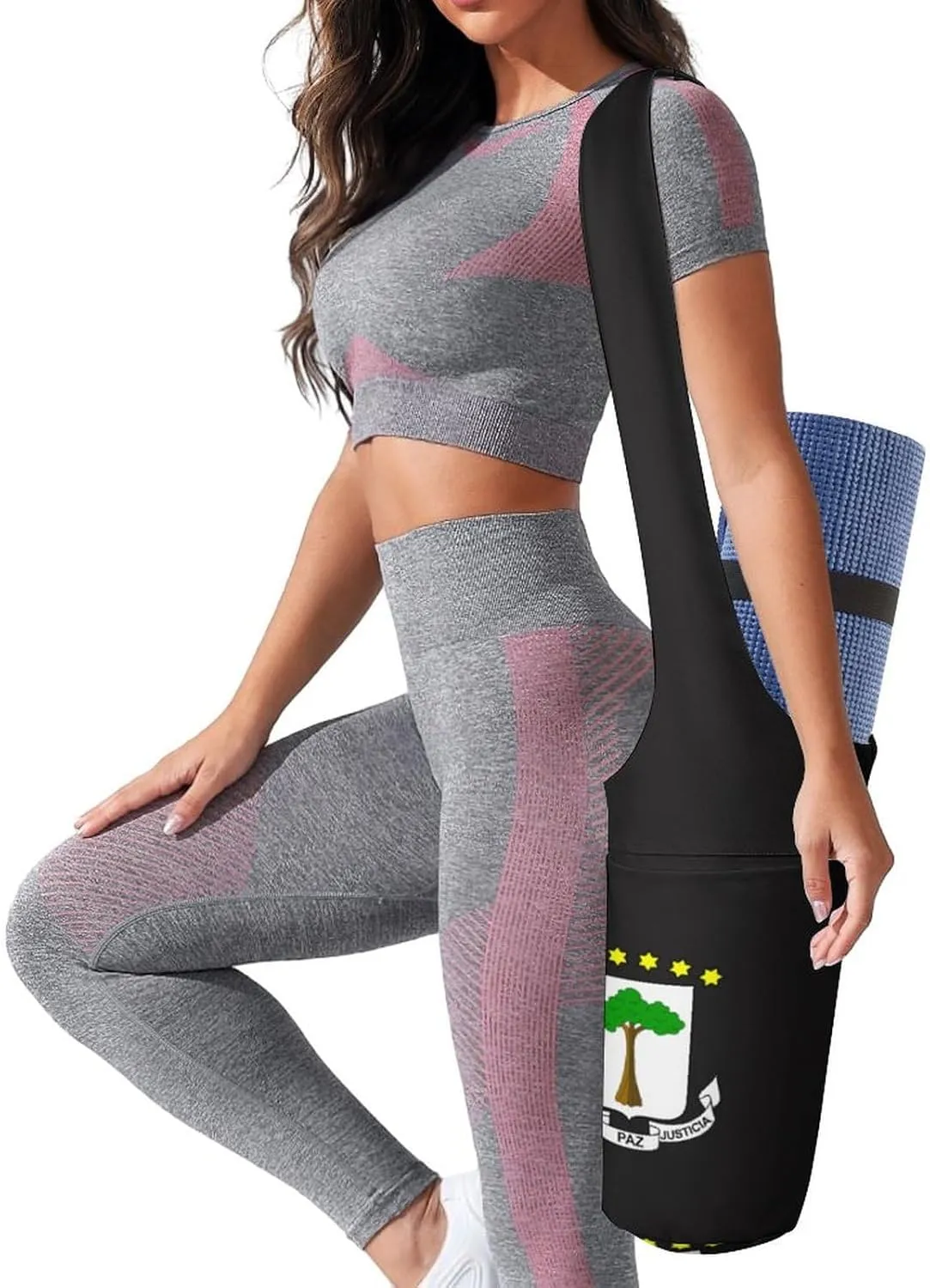 Madagascar Flag Yoga Mat Bag for Women,storage Bag Travel Yoga Gym Bag Carrier Bag