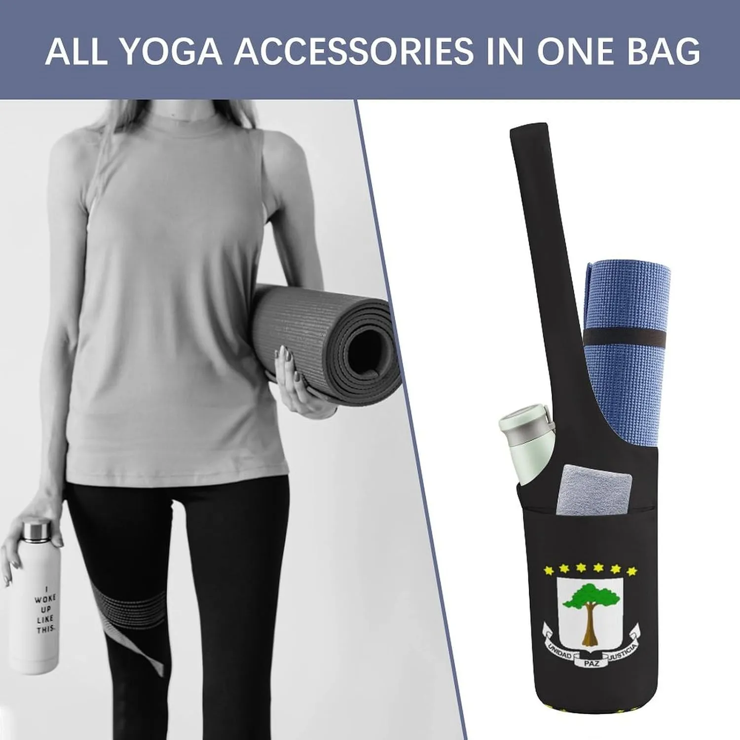 Madagascar Flag Yoga Mat Bag for Women,storage Bag Travel Yoga Gym Bag Carrier Bag