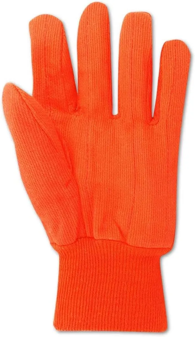 MAGID MultiMaster Double-Palm Canvas Gloves with Knit Wrist, 36 Pairs, Size 10/XL, Bright Orange, 795JKWNL