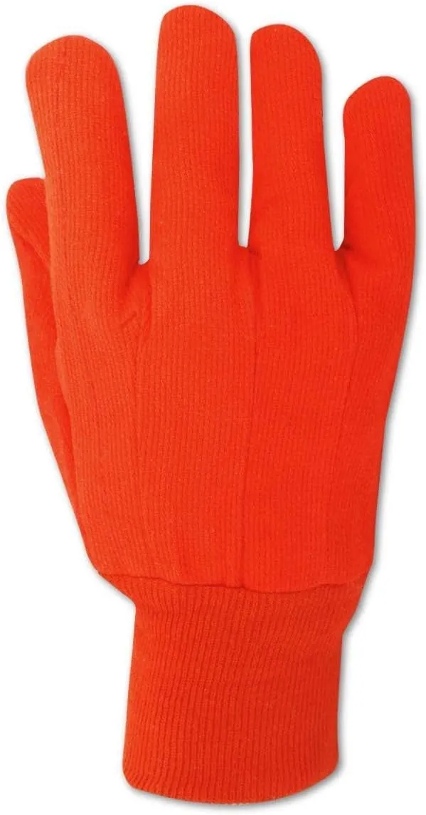 MAGID MultiMaster Double-Palm Canvas Gloves with Knit Wrist, 36 Pairs, Size 10/XL, Bright Orange, 795JKWNL