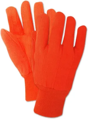 MAGID MultiMaster Double-Palm Canvas Gloves with Knit Wrist, 36 Pairs, Size 10/XL, Bright Orange, 795JKWNL