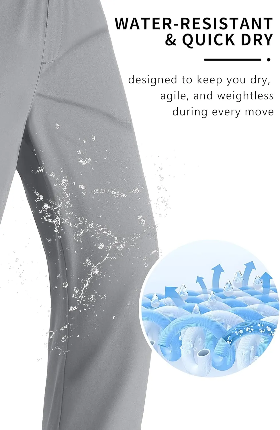 MAGNIVIT Mens Sweatpants with Zipper Pocket Lightweight Quick Dry Athletic Pants Elastic Waist Casual Jogger Gym Hiking Pant