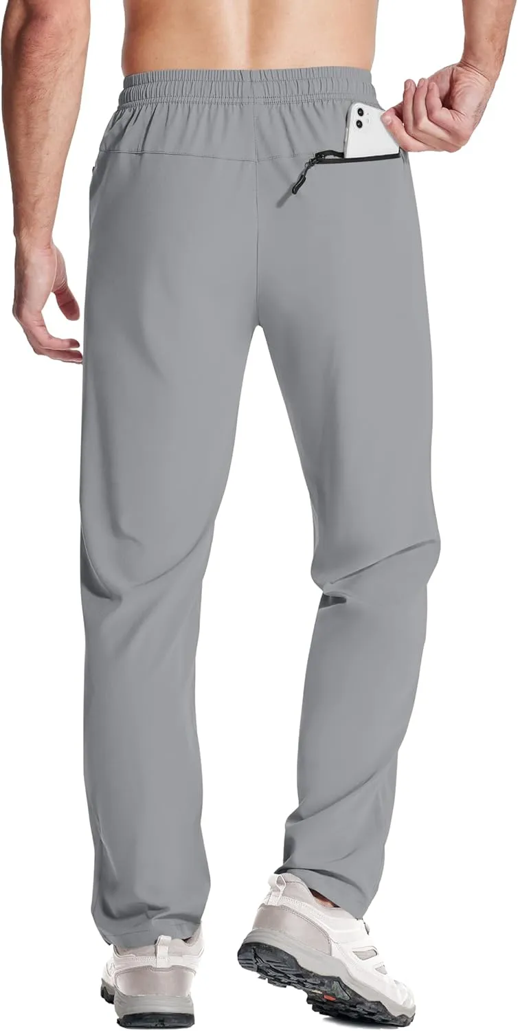 MAGNIVIT Mens Sweatpants with Zipper Pocket Lightweight Quick Dry Athletic Pants Elastic Waist Casual Jogger Gym Hiking Pant