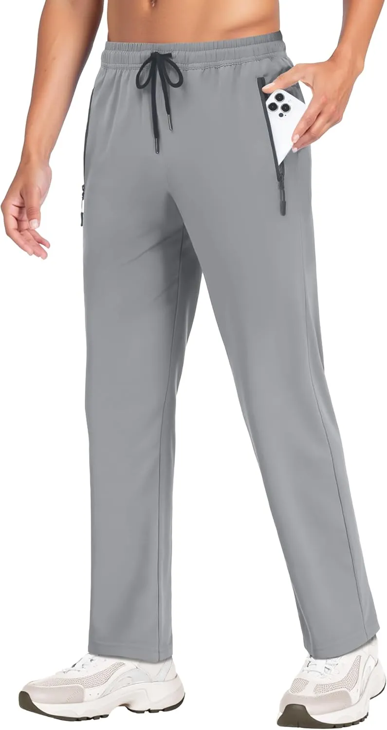 MAGNIVIT Mens Sweatpants with Zipper Pocket Lightweight Quick Dry Athletic Pants Elastic Waist Casual Jogger Gym Hiking Pant