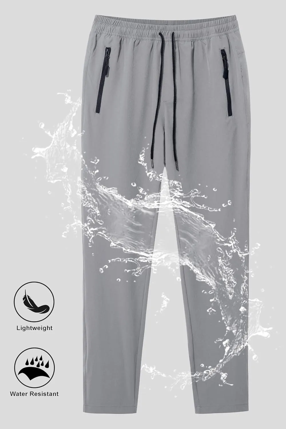 MAGNIVIT Mens Sweatpants with Zipper Pocket Lightweight Quick Dry Athletic Pants Elastic Waist Casual Jogger Gym Hiking Pant