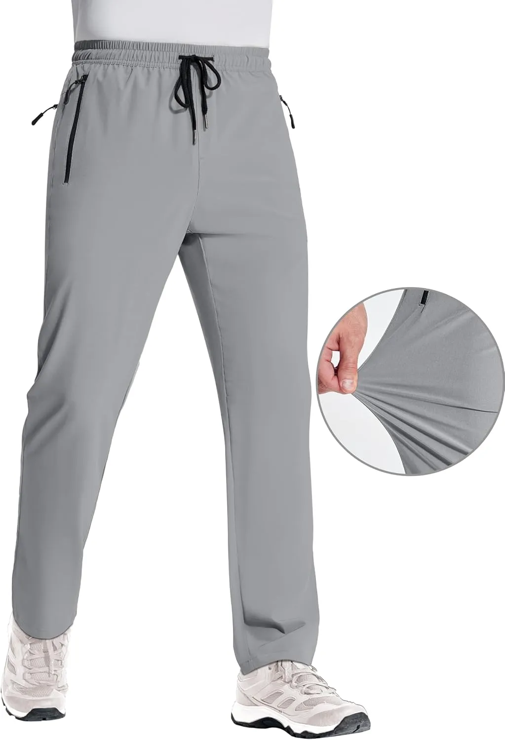 MAGNIVIT Mens Sweatpants with Zipper Pocket Lightweight Quick Dry Athletic Pants Elastic Waist Casual Jogger Gym Hiking Pant