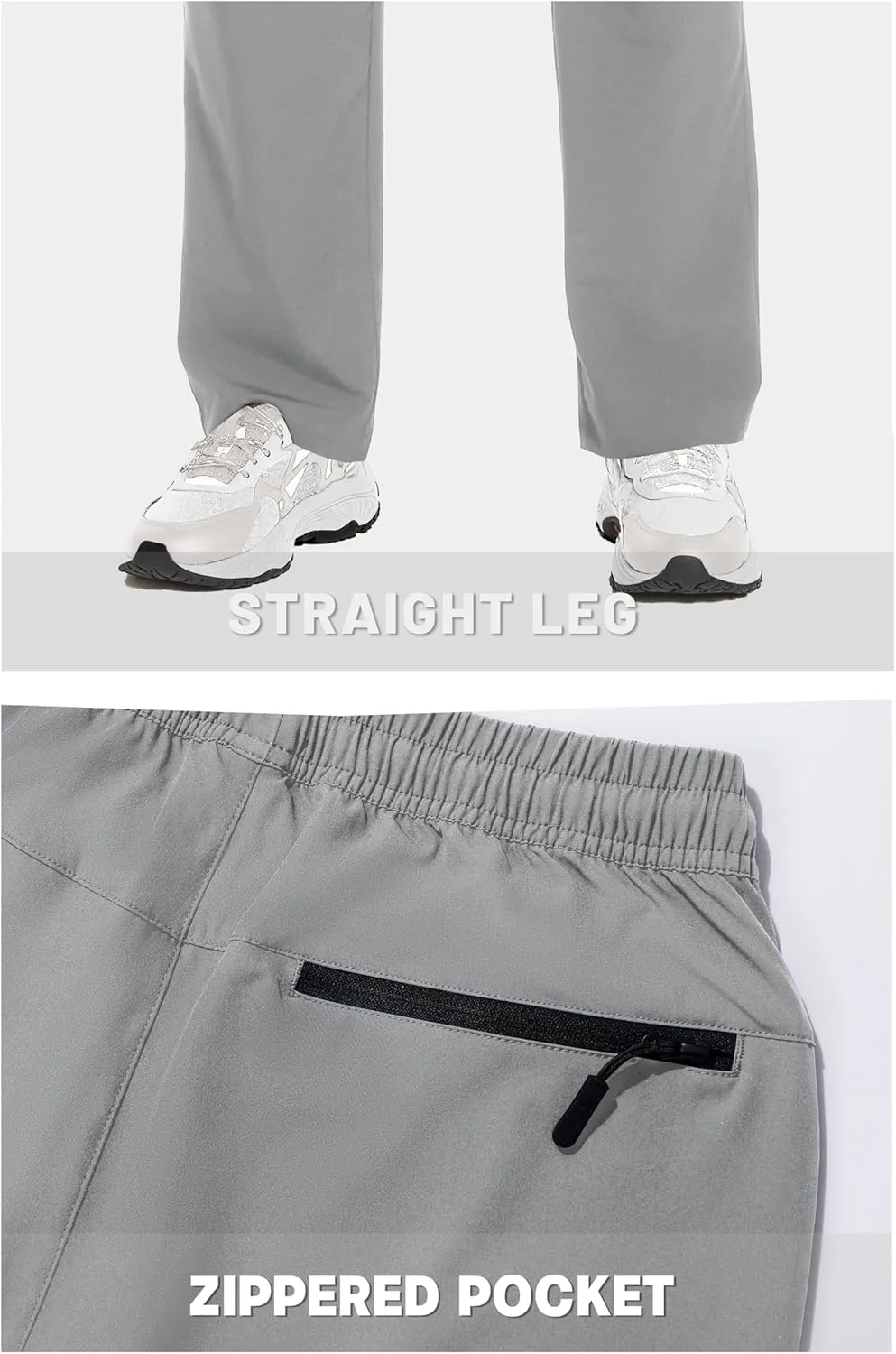 MAGNIVIT Mens Sweatpants with Zipper Pocket Lightweight Quick Dry Athletic Pants Elastic Waist Casual Jogger Gym Hiking Pant