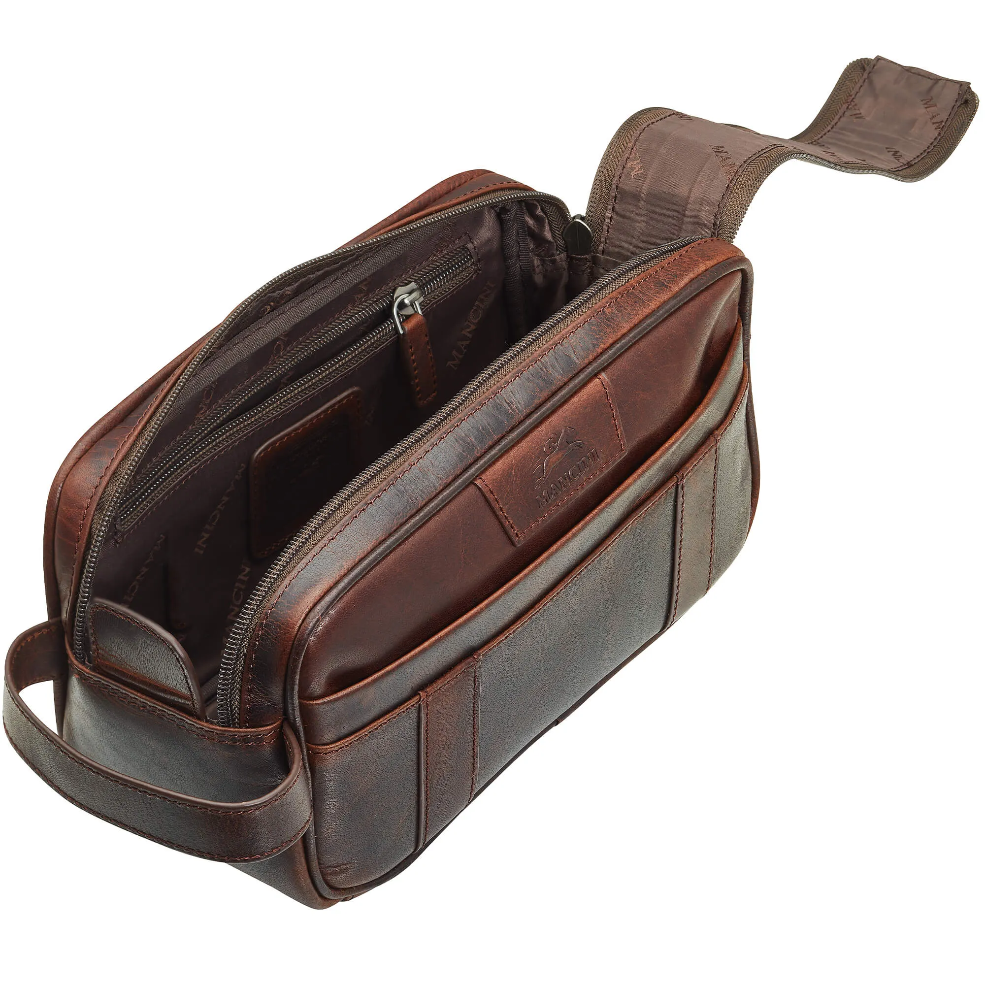 Mancini Dual Toiletry Collection Free gift with purchase Bag Buffalo Top Supportive Zipper