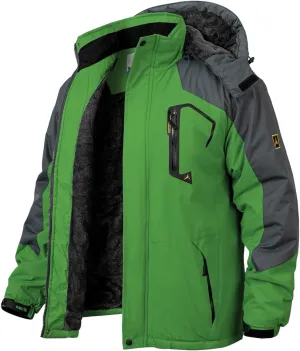 MANSDOUR Men's Snow Ski Hiking Jacket Waterproof Warm Fleece Winter Outdoor Snowboard Windbreaker Hooded Coat…