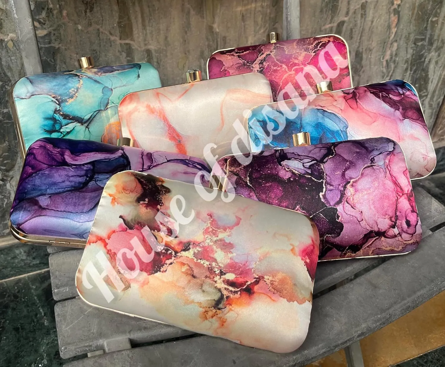 Marble Abstract Lightweight Clutch Bags Formal Party Wedding Purses Cocktail Prom Casual Tote Handbags (Design Patterns 8)