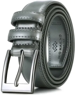 Marino’s Men Genuine Leather Dress Belt with Single Prong Buckle