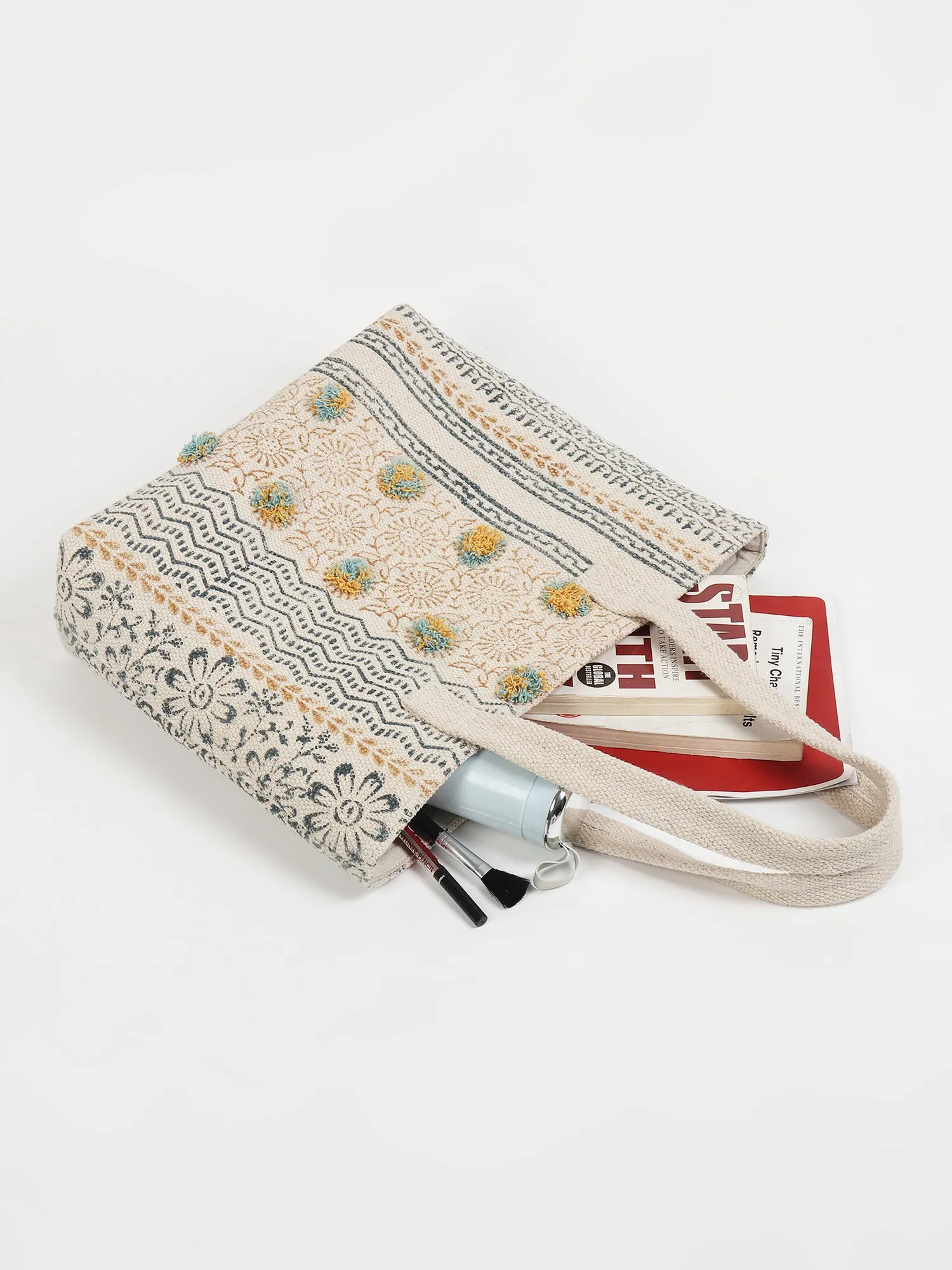 MARS - HAND BLOCK COTTON PRINTED TOTE BAG