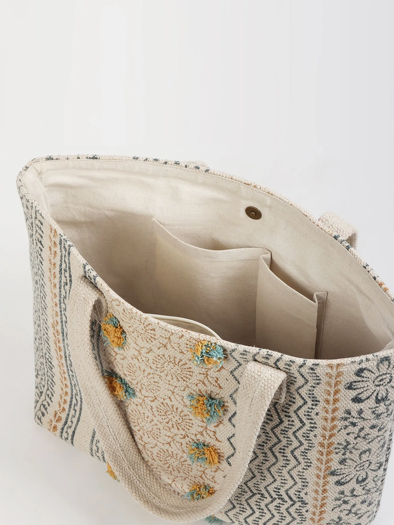 MARS - HAND BLOCK COTTON PRINTED TOTE BAG