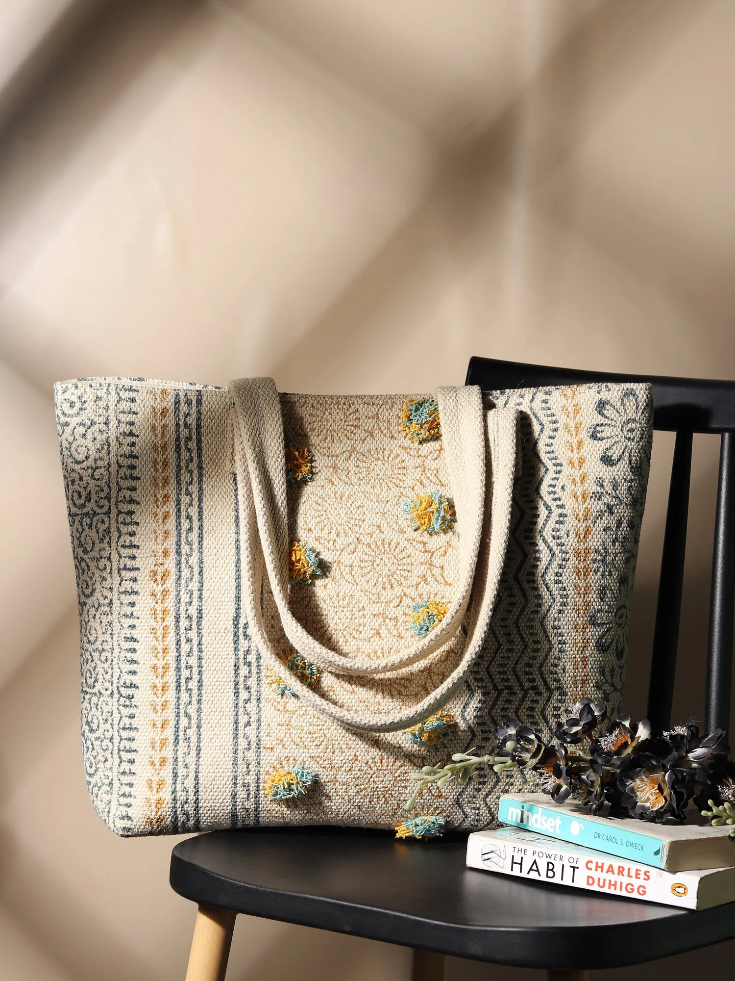 MARS - HAND BLOCK COTTON PRINTED TOTE BAG