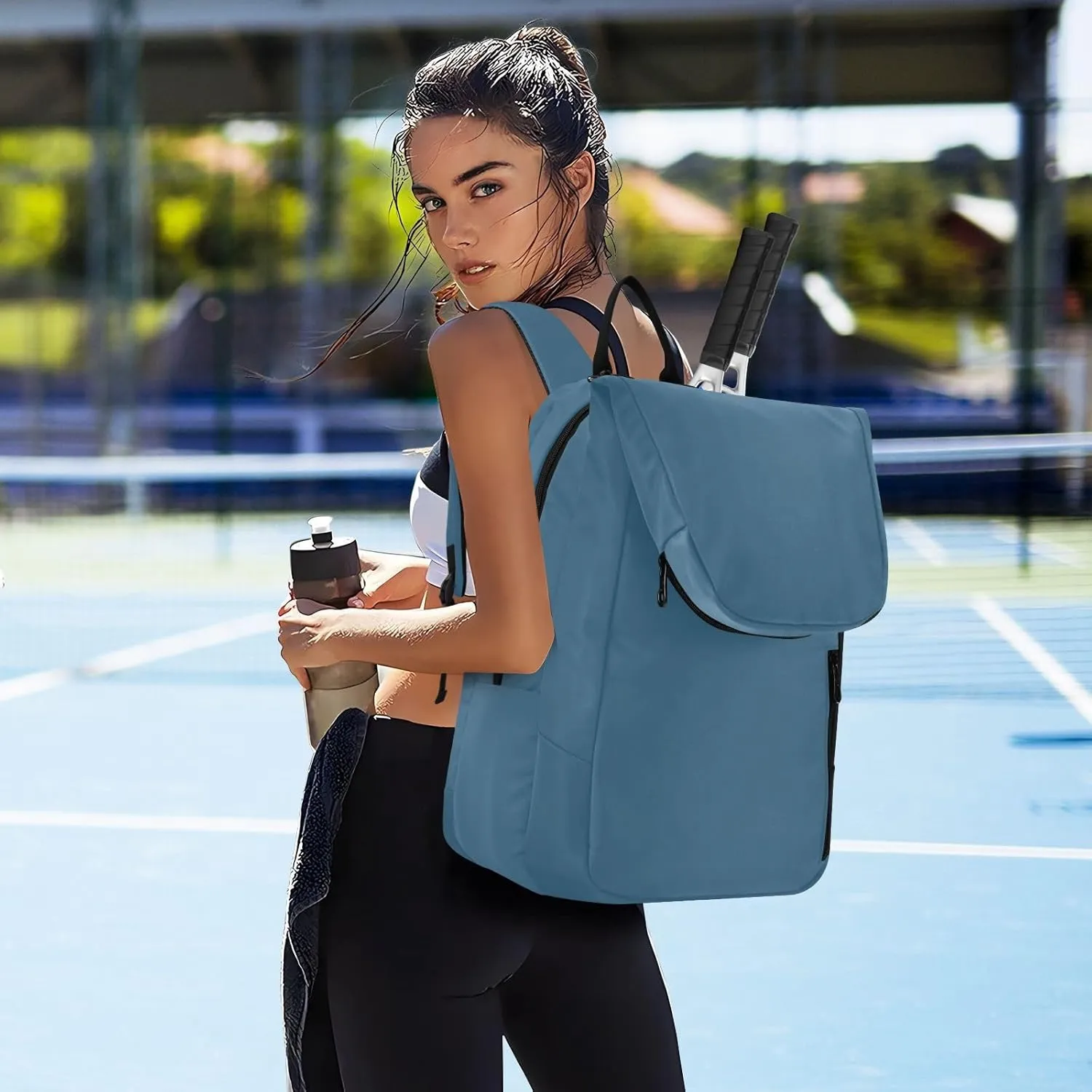 MCHIVER Tennis Bags for Men Women Tennis Backpack Hold 2 Rackets Pickleball Padel Bags 11.81 * 7.87 * 17.11in
