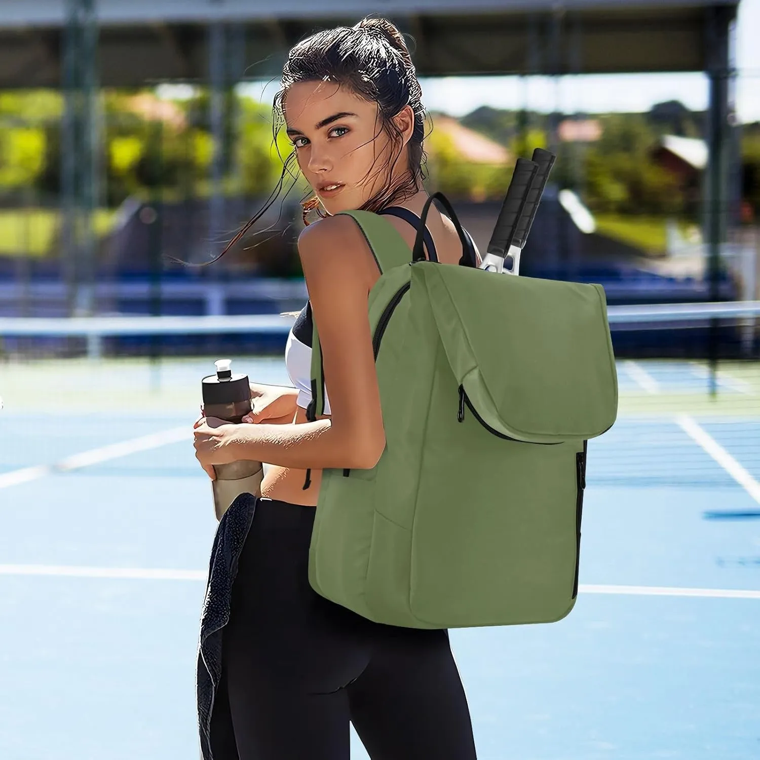 MCHIVER Tennis Bags for Men Women Tennis Backpack Hold 2 Rackets Pickleball Padel Bags 11.81 * 7.87 * 17.11in