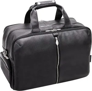 McKLEIN 19" Leather, Triple Compartment, Carry-All, Travel, Laptop Duffel- AVONDALE- Black