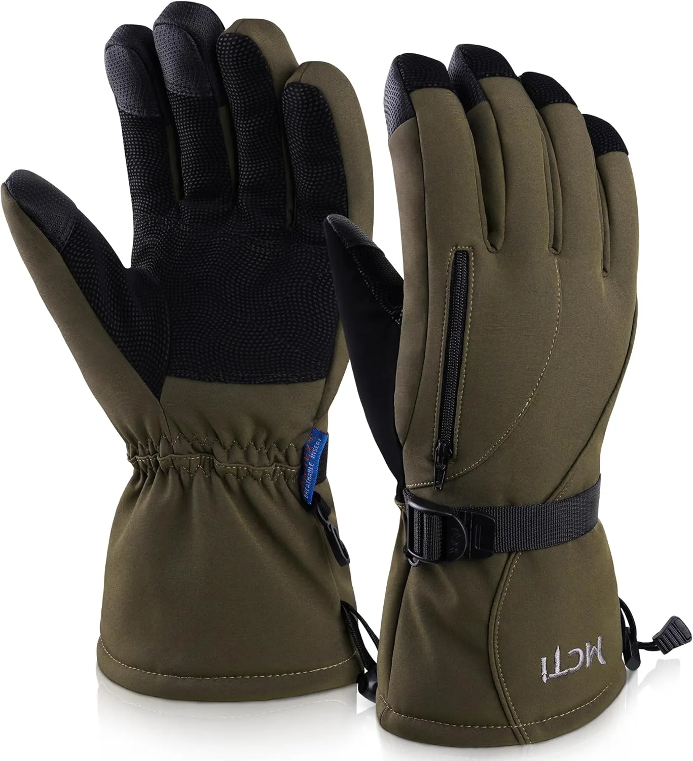 MCTi Waterproof Mens Ski Gloves Winter Warm 3M Thinsulate Snowboard Snowmobile Cold Weather Gloves
