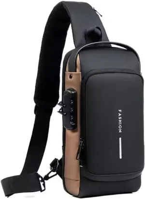 MEN CROSSBODY BAG, leather classic Anti Theft Shoulder Bag Chest Bag Multifunctional for Men Daily Use.