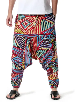 Men Women Cotton Baggy Hippie Yoga Harem Pants Funky Printed Plus Size Trousers