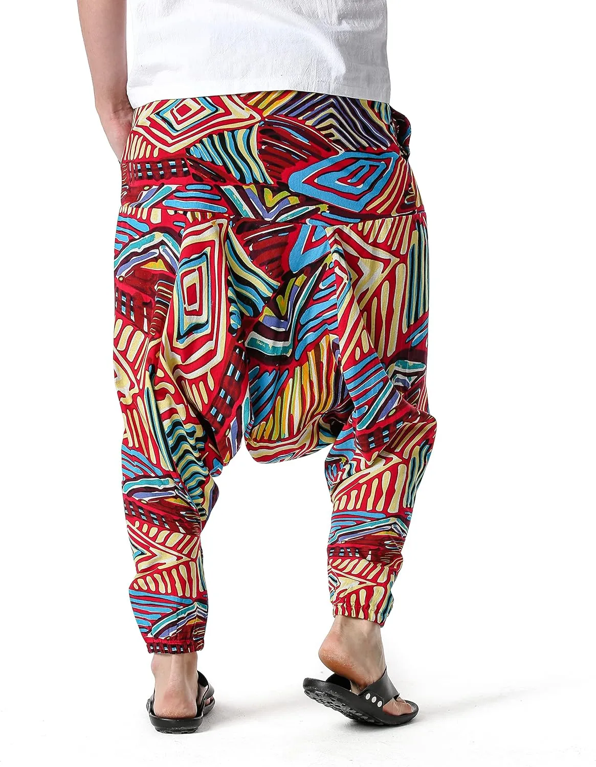 Men Women Cotton Baggy Hippie Yoga Harem Pants Funky Printed Plus Size Trousers