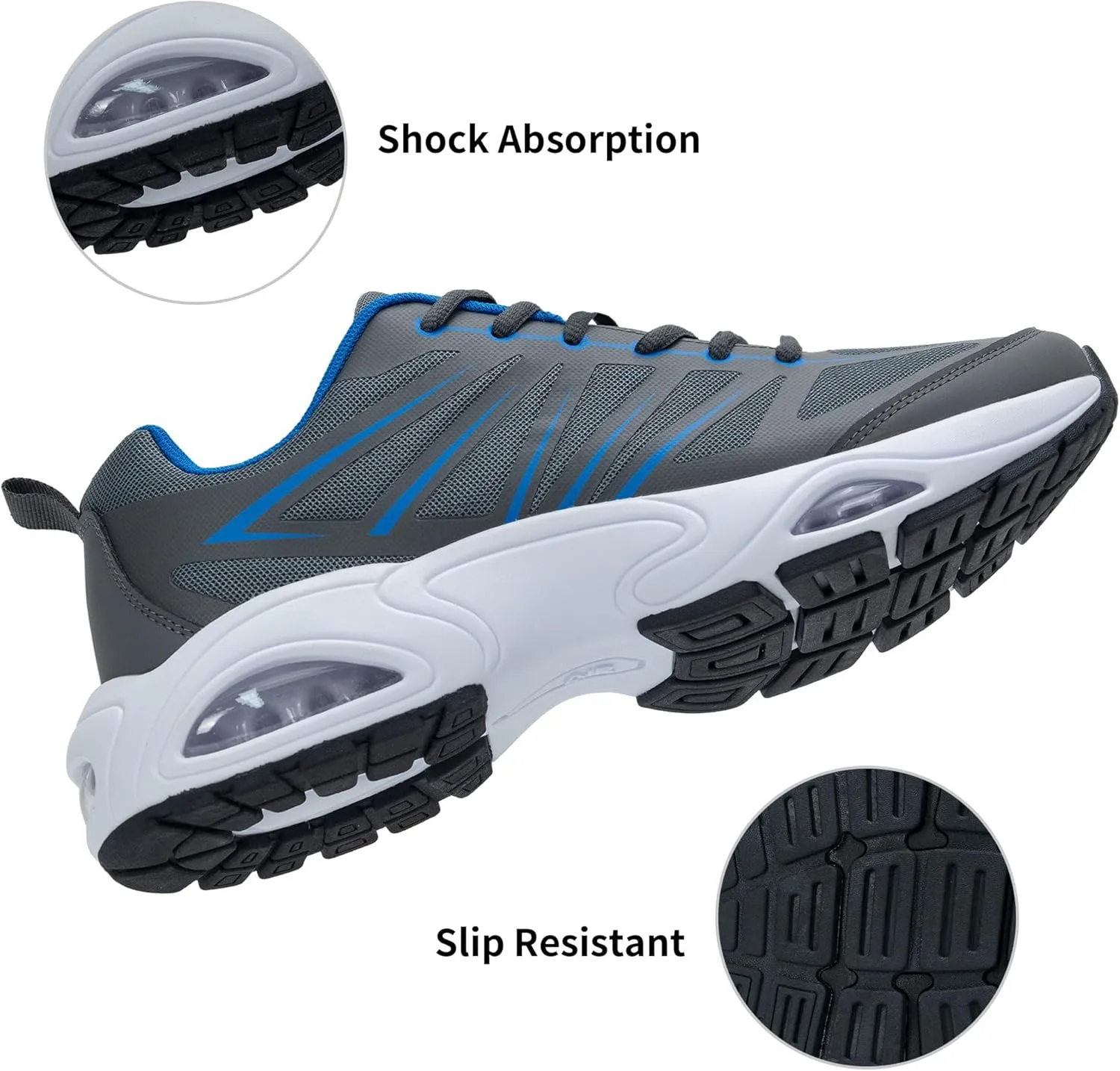 Mens Air Running Shoes Tennis Athletic Sneakers Lightweight Breathable Non Slip Walking Jogging Workout Gym Sports Footwear US 7-13