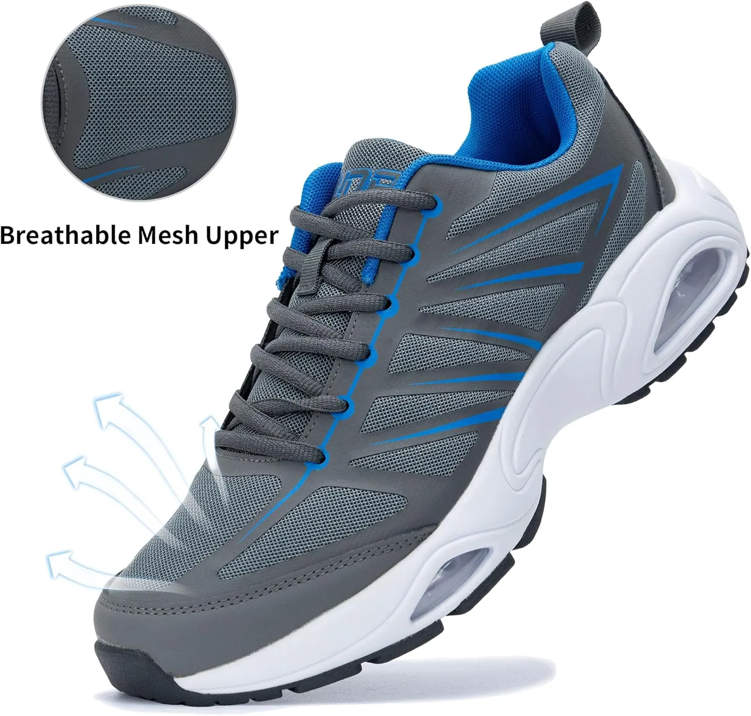 Mens Air Running Shoes Tennis Athletic Sneakers Lightweight Breathable Non Slip Walking Jogging Workout Gym Sports Footwear US 7-13