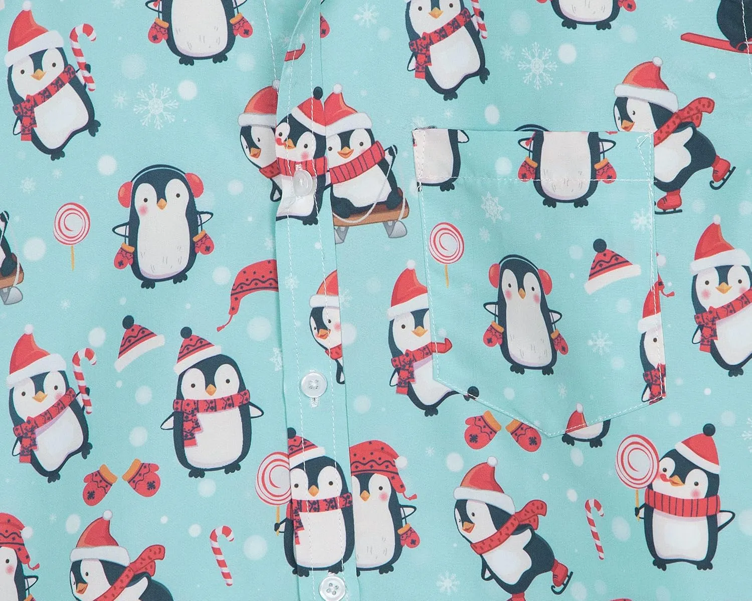 Mens Aloha Hawaiian Shirt Flamingos Penguin Printed Tropical Novelty Casual Short Sleeve Beach Wear