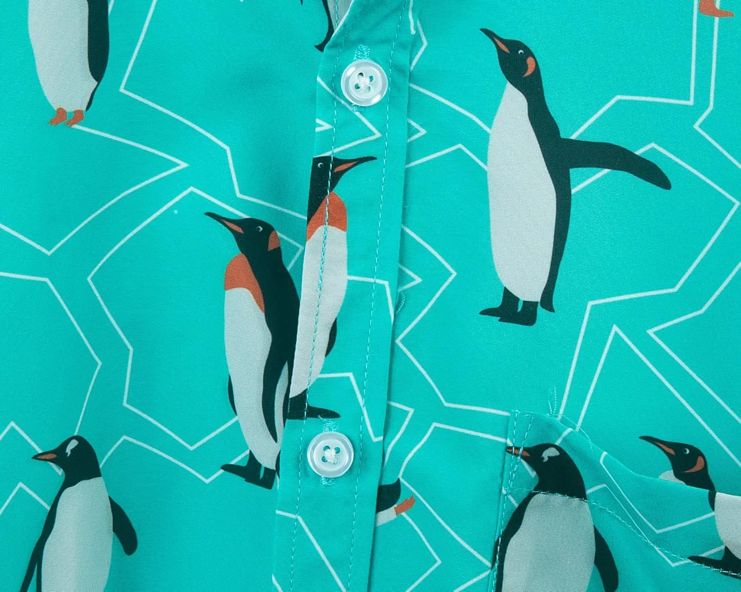 Mens Aloha Hawaiian Shirt Flamingos Penguin Printed Tropical Novelty Casual Short Sleeve Beach Wear