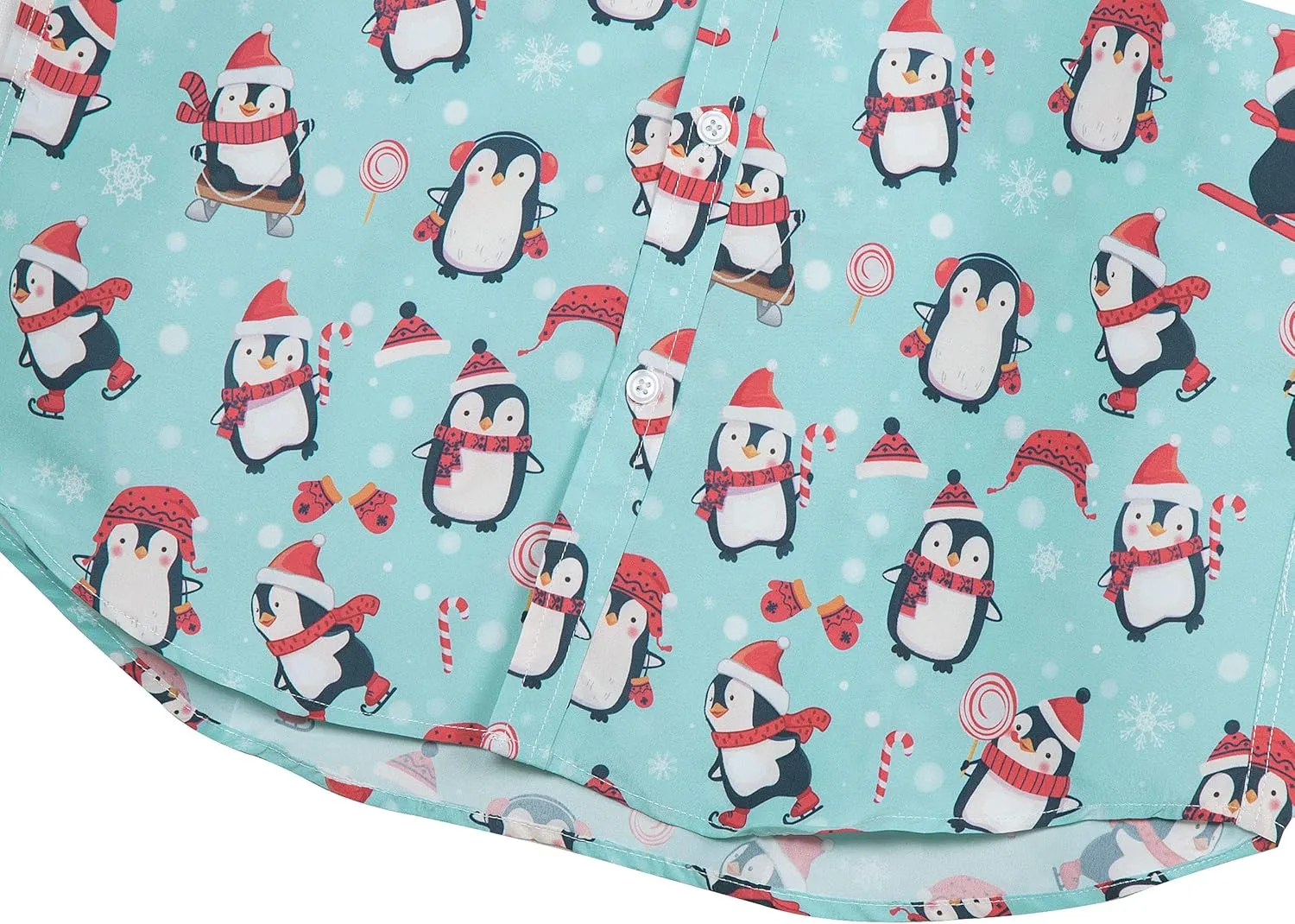 Mens Aloha Hawaiian Shirt Flamingos Penguin Printed Tropical Novelty Casual Short Sleeve Beach Wear