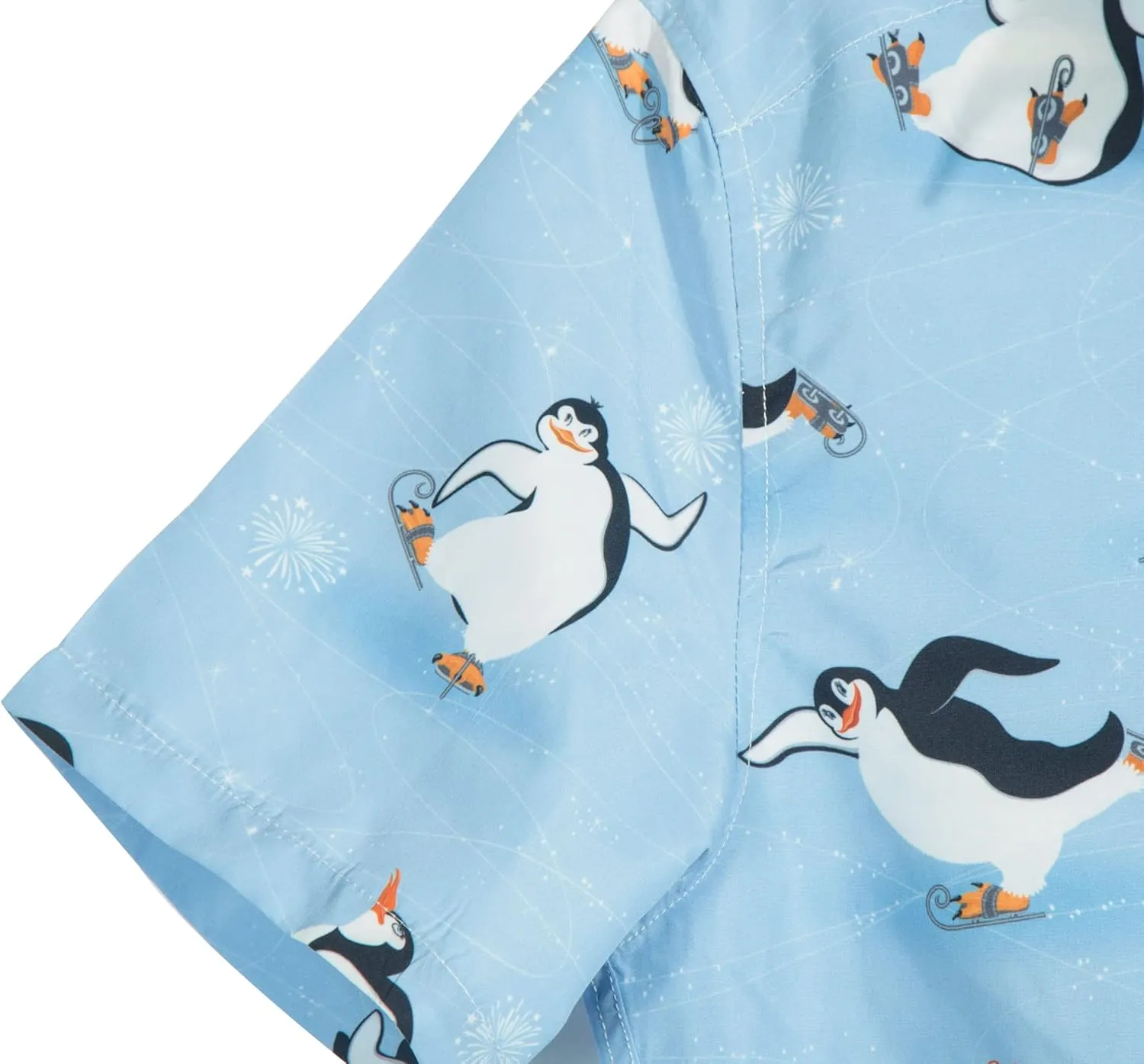 Mens Aloha Hawaiian Shirt Flamingos Penguin Printed Tropical Novelty Casual Short Sleeve Beach Wear