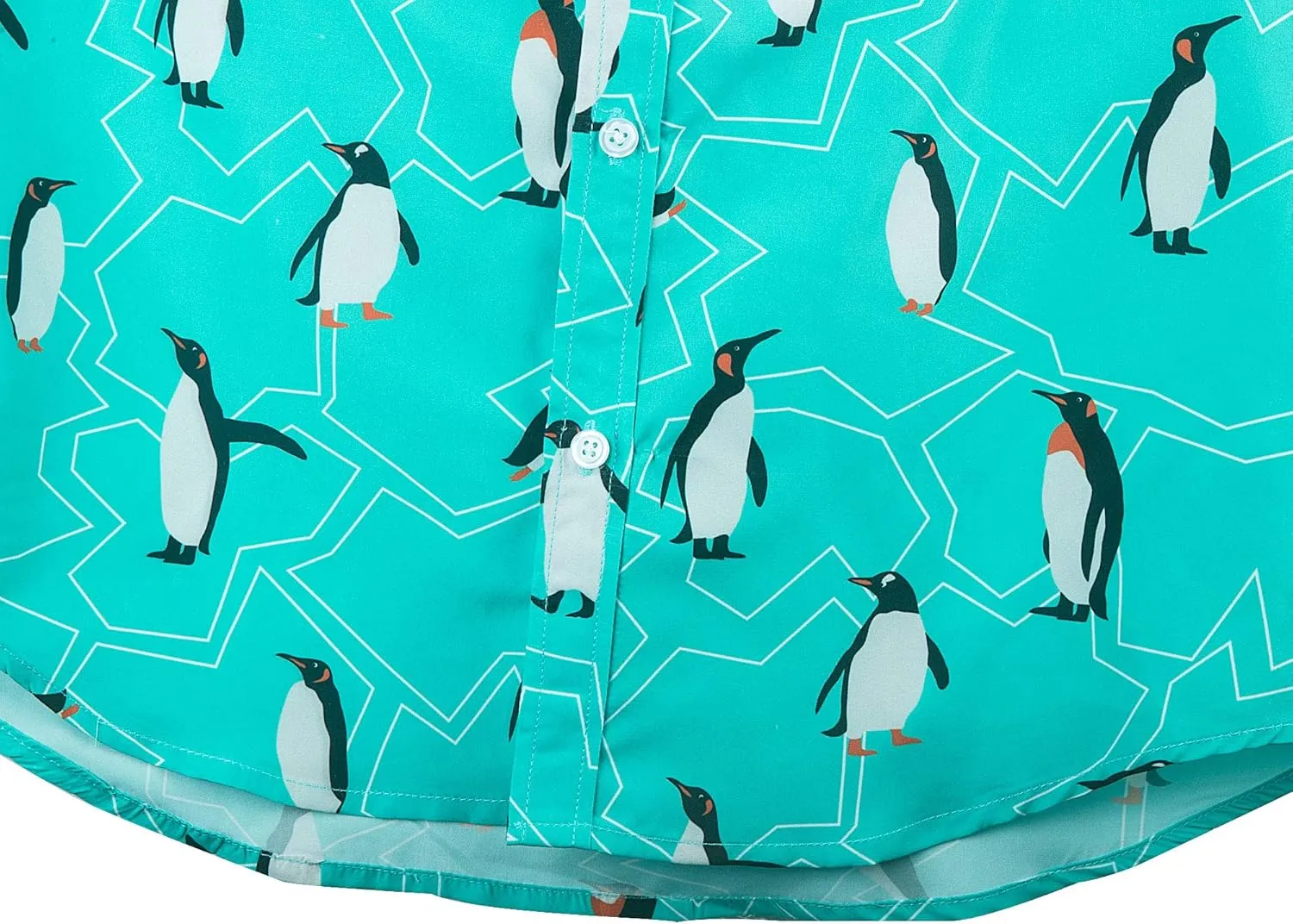 Mens Aloha Hawaiian Shirt Flamingos Penguin Printed Tropical Novelty Casual Short Sleeve Beach Wear