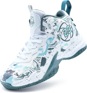Men's Basketball Shoes Breathable Anti Slip Fashionable Graffiti Training Shoes Outdoor Shoes