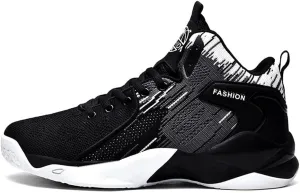 Men's Basketball Shoes High Top Fly Woven Breathable Lightweight and Wear-Resistant Outdoor Sports Shoes