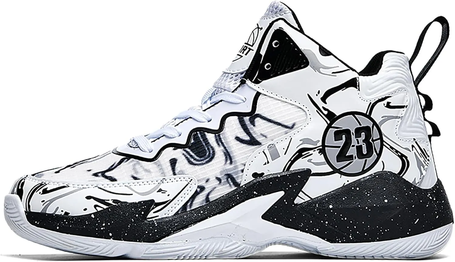 Men's Basketball Shoes No-Slip Breathable Outdoor Shoes Women's Fashion Graffiti Training Shoes