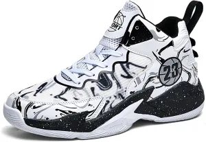 Men's Basketball Shoes No-Slip Breathable Outdoor Shoes Women's Fashion Graffiti Training Shoes
