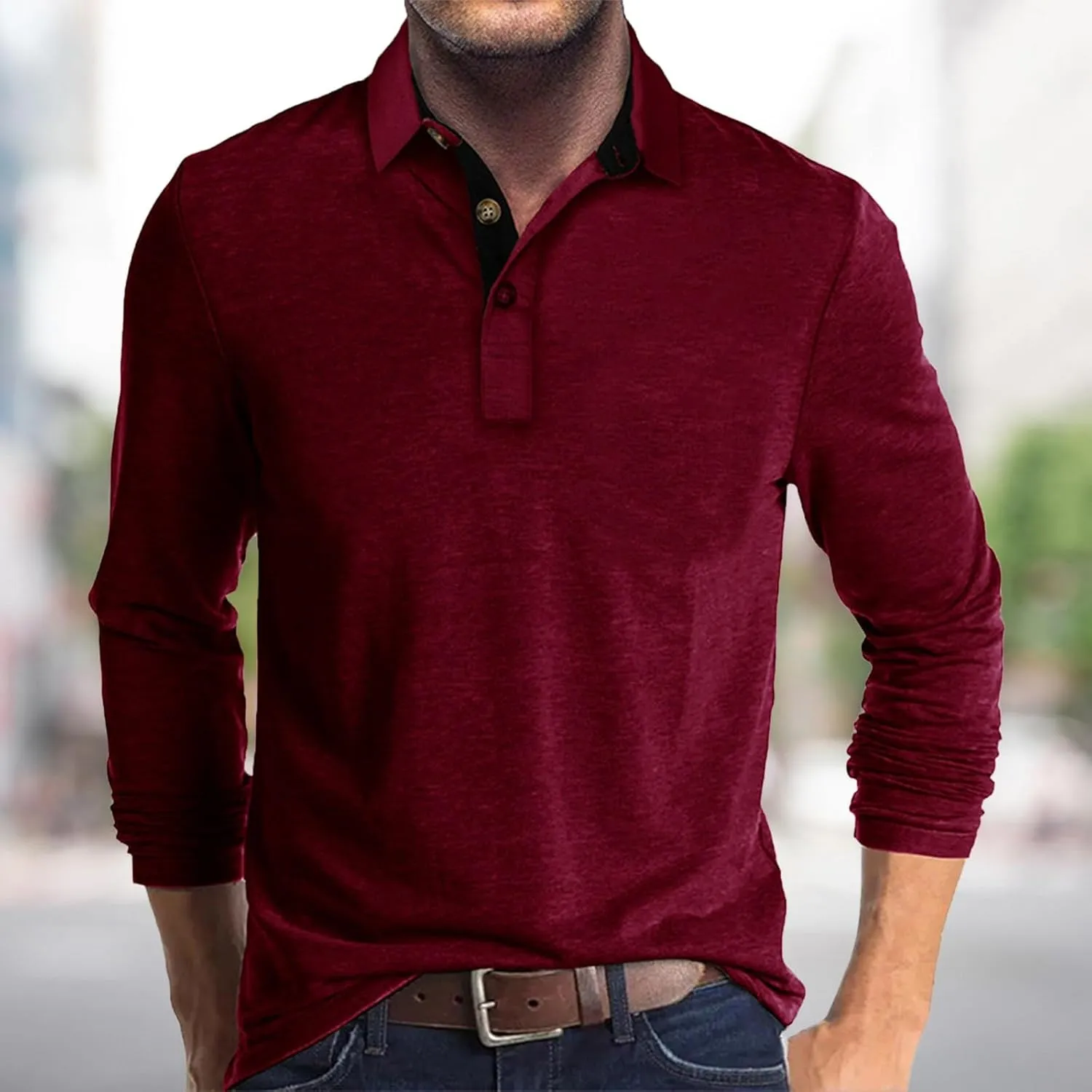 Mens Big and Tall Polo Shirts Lapel T Shirt Tops Men's Business Tops Polo White Tees White Tee Mens Plain Tshirts