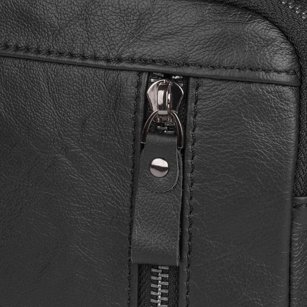 Men's Black Small Leather Crossbody Bag