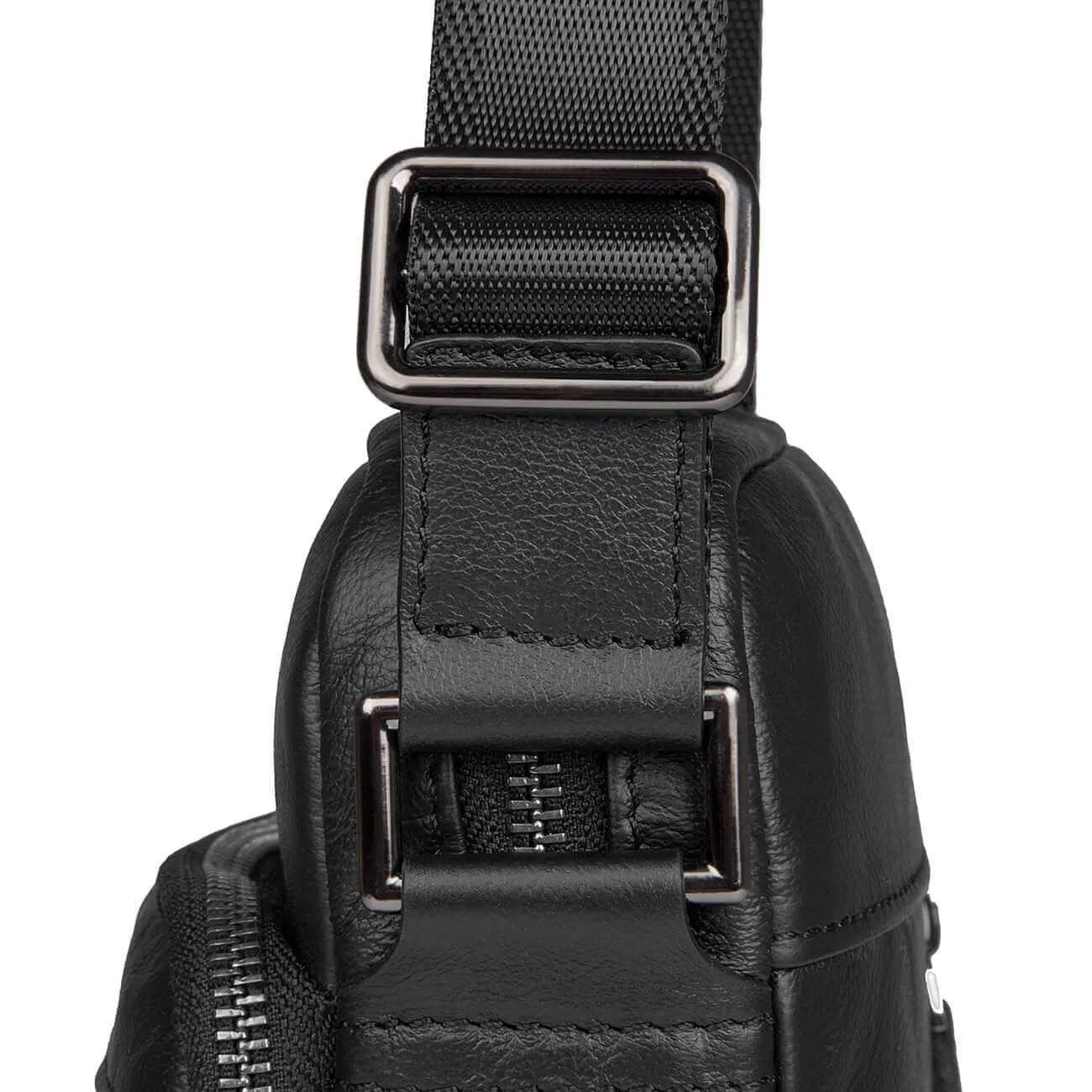 Men's Black Small Leather Crossbody Bag