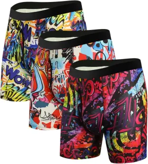 Mens Boxer Briefs Fast Dry Performance Underwear Cooling Breathable Sport Boxer Briefs 3 Pack