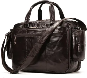 Men's Briefcase Large Capacity Business Oversized Computer Bag Leather Handbag Cowhide Multi-purpose Travel Bag