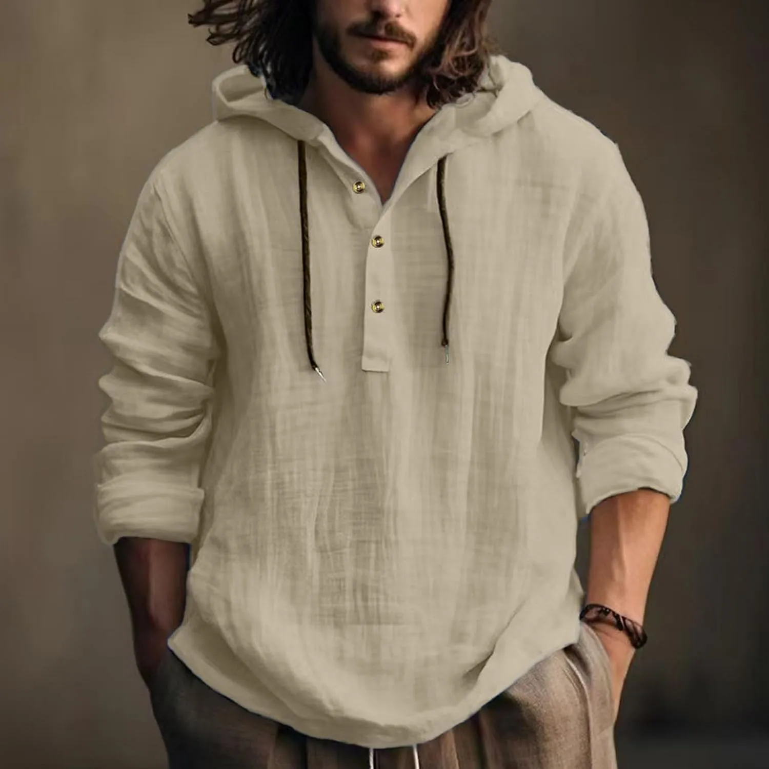 Men's Bug Repellent Hooded Fishing Shirt – Mosquito-Proof Long Sleeve UPF Sun Protection for Outdoor Enthusiasts