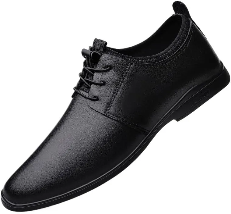 Men's Business Casual Derby Shoes Comfortable Leather Lace-Up Dress Shoes for Office Wedding