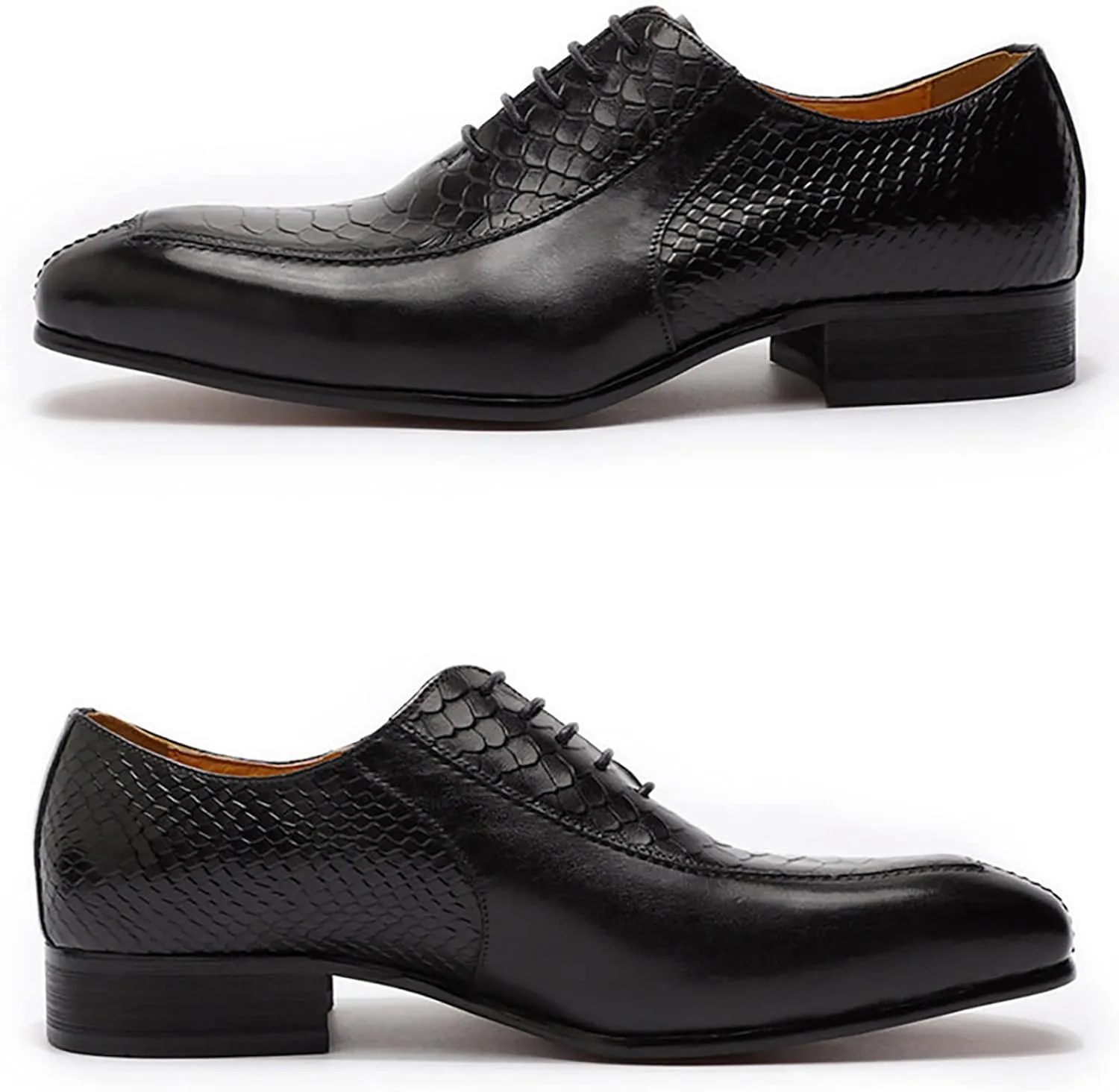Men's Business Casual Dress Shoes Lace-Up Formal Oxfords Wedding Party Wingtip Derbys Classic Brogues Shoes,Black-46