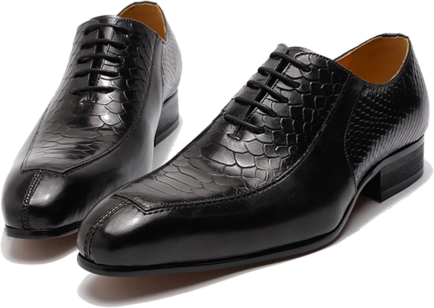 Men's Business Casual Dress Shoes Lace-Up Formal Oxfords Wedding Party Wingtip Derbys Classic Brogues Shoes,Black-46