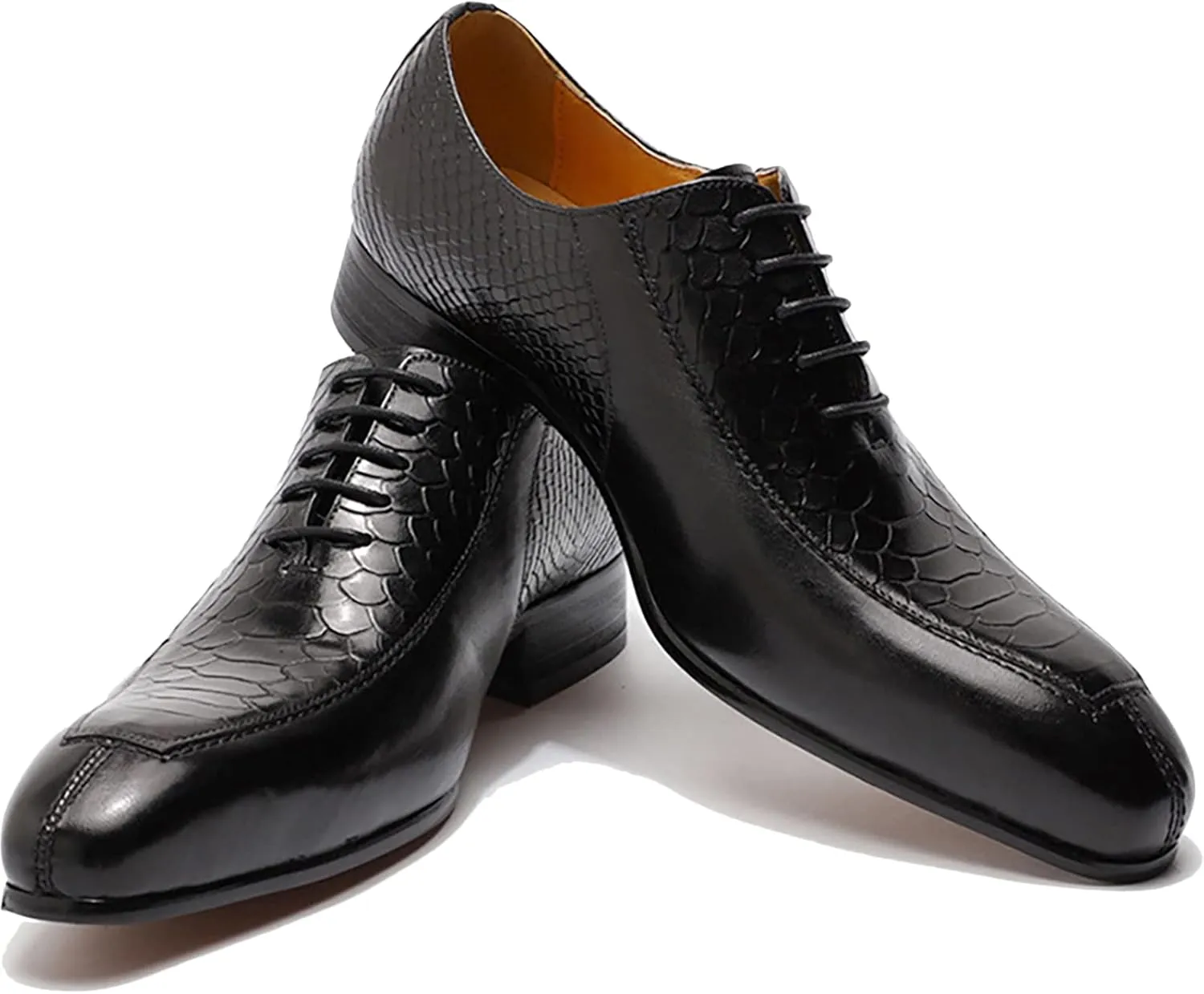 Men's Business Casual Dress Shoes Lace-Up Formal Oxfords Wedding Party Wingtip Derbys Classic Brogues Shoes,Black-46