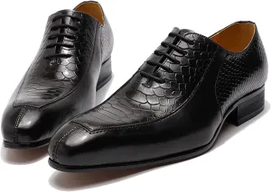 Men's Business Casual Dress Shoes Lace-Up Formal Oxfords Wedding Party Wingtip Derbys Classic Brogues Shoes,Black-46