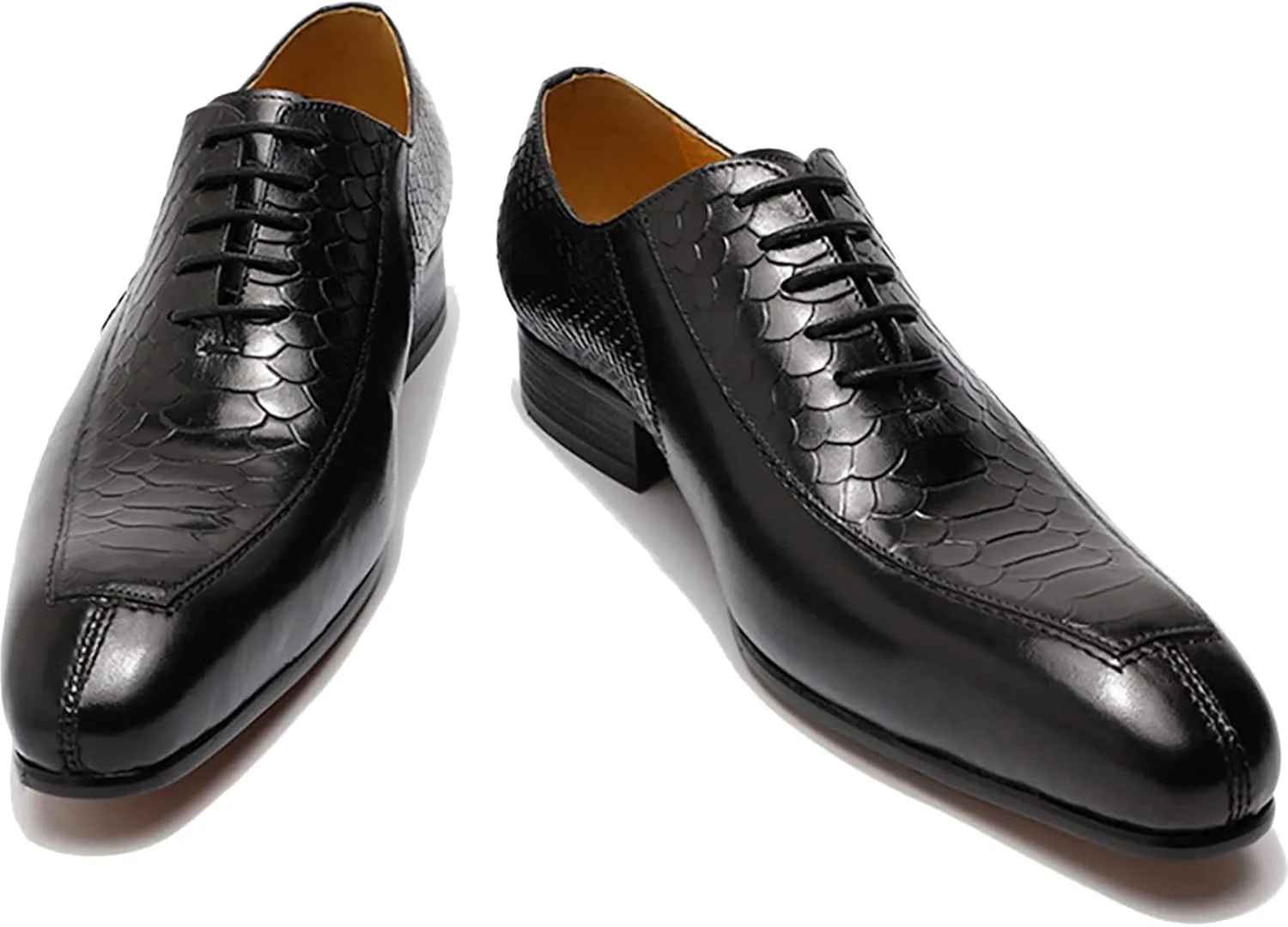 Men's Business Casual Dress Shoes Lace-Up Formal Oxfords Wedding Party Wingtip Derbys Classic Brogues Shoes,Black-46