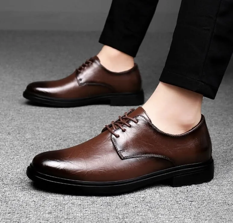 Men's Casual Dress Shoes Comfortable Fashion Business Mens Derby Shoes Office Classic Leather Business Oxfords for Men