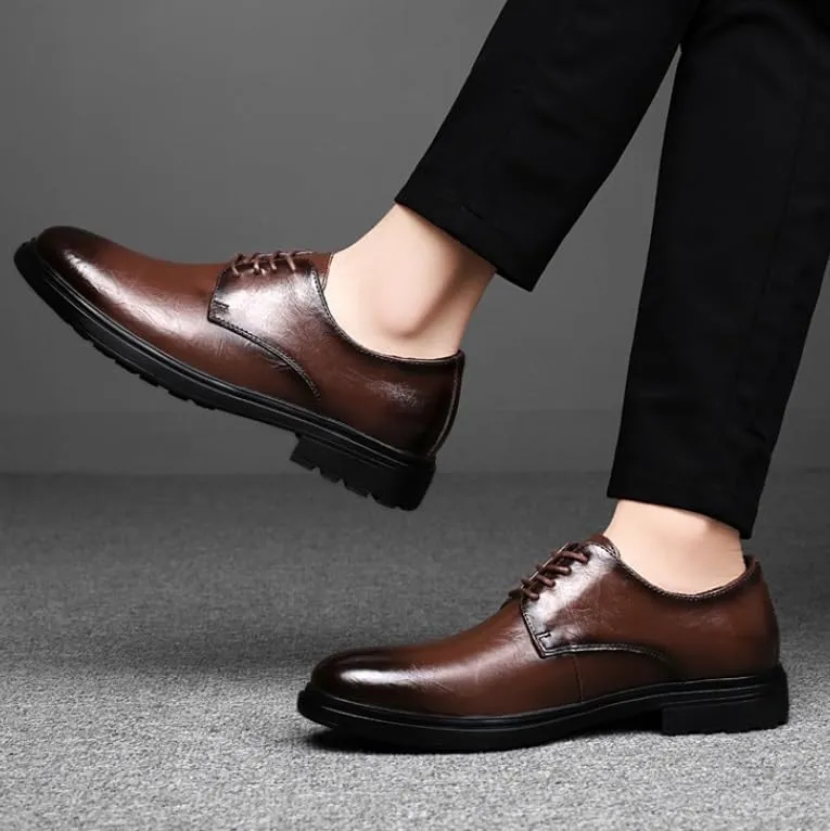 Men's Casual Dress Shoes Comfortable Fashion Business Mens Derby Shoes Office Classic Leather Business Oxfords for Men